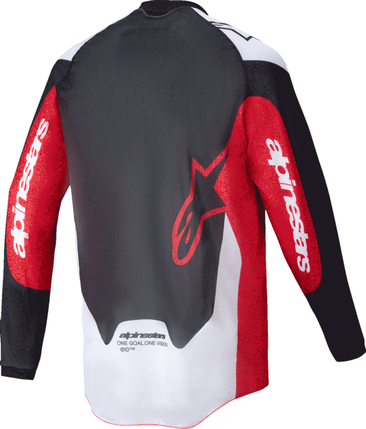 Alpinestars Pro-Dura Long-Sleeve Jersey - Black/Bright Red/White - XL (Part #3760125-1342-XL)