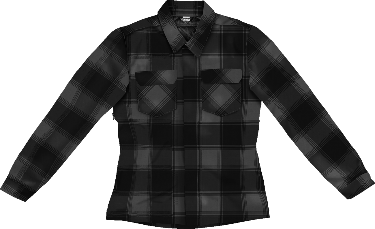 ICON Women's Fallblock CX Flannel Jacket - Black, Part Number 2822-1670