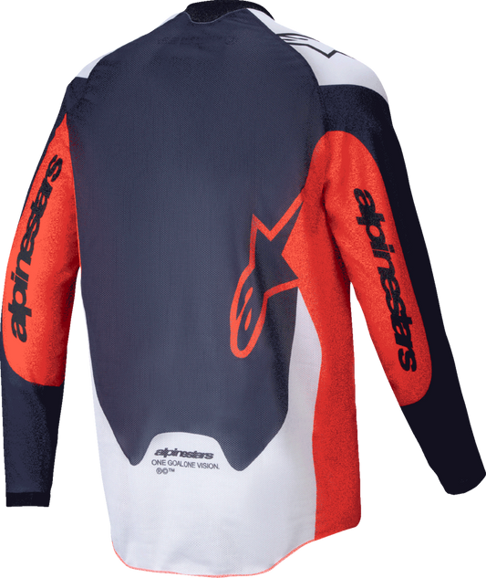 Alpinestars Pro-Dura Long-Sleeve Jersey - Navy/Hot Orange/White - XL (Part #3760125-7162-XL)