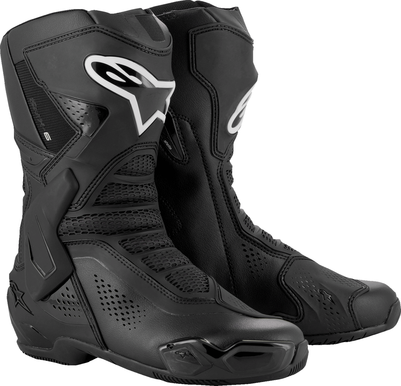 Alpinestars Stella SMX-6 V3 Vented Motorcycle Boots - Black, US 11 / EU 43 (Part #2223425-10-43)