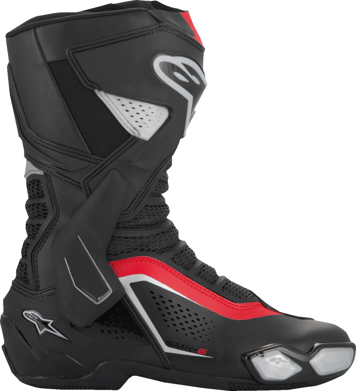 Alpinestars SMX-6 V3 Vented Motorcycle Boots - Black, Silver, Red | Size US 12 / EU 47