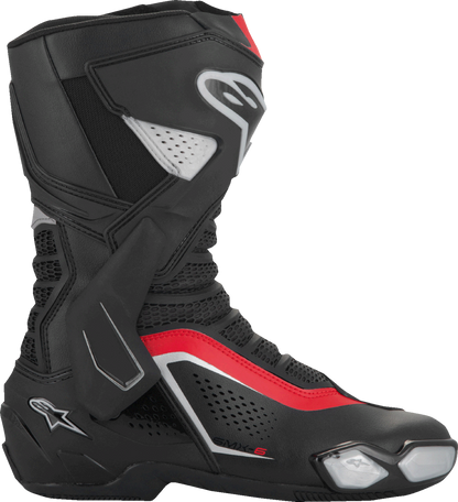 Alpinestars SMX-6 V3 Vented Motorcycle Boots - Black, Silver & Red, US 10.5 / EU 45