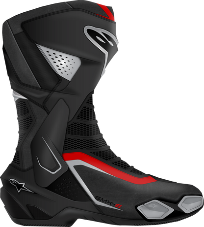 Alpinestars SMX-6 V3 Racing Motorcycle Boots – Black/Silver/Red, US 12 / EU 47, Part #2223025-199-47