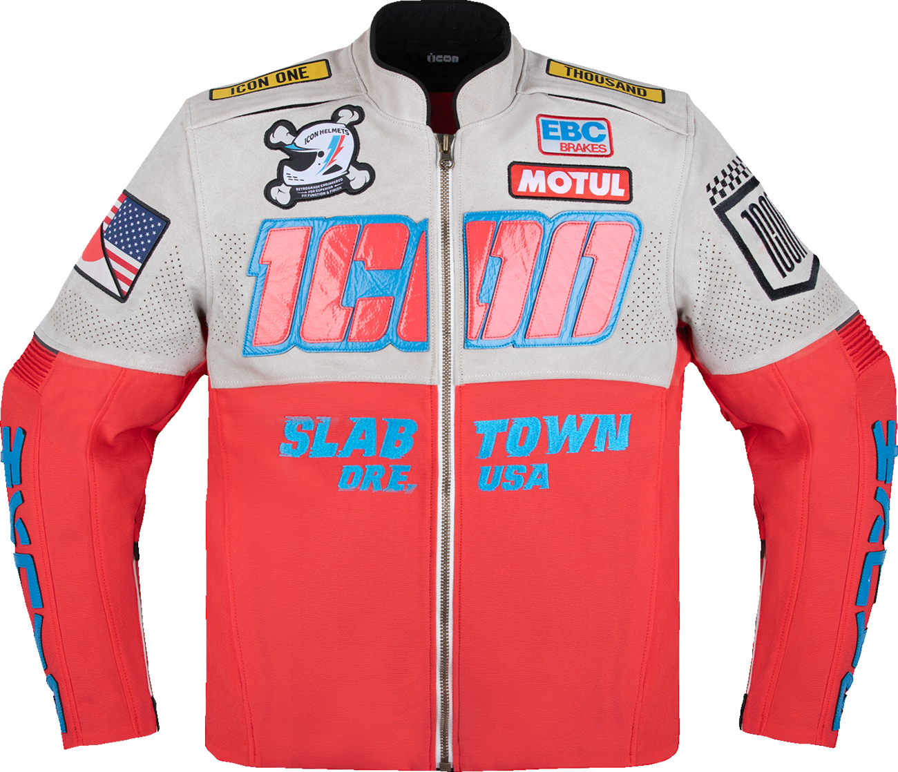 ICON Slabtown Intercept 84™ Jacket - Red, Small - Durable Motorcycle Gear with Advanced Ventilation