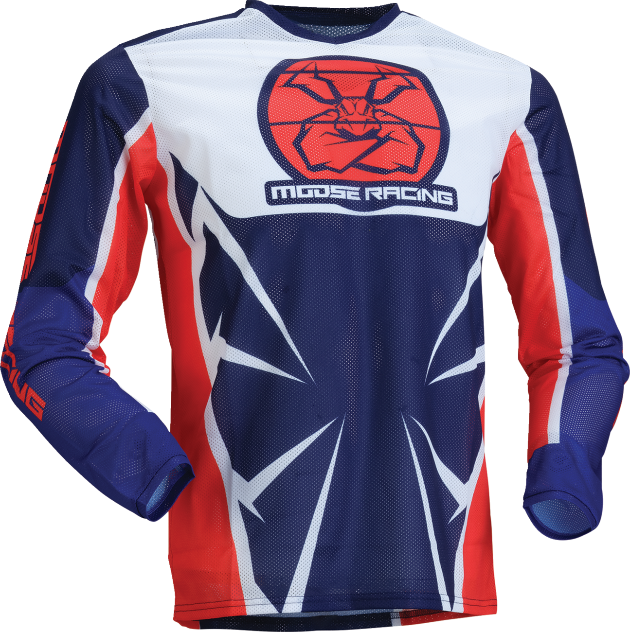 MOOSE OFFROAD Youth Agroid Mesh Jersey - Red, White & Blue, Medium - Part Number 2912-2525