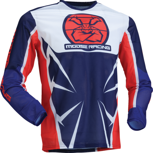 MOOSE OFFROAD Youth Agroid Mesh Jersey - Red, White & Blue, Medium - Part Number 2912-2525
