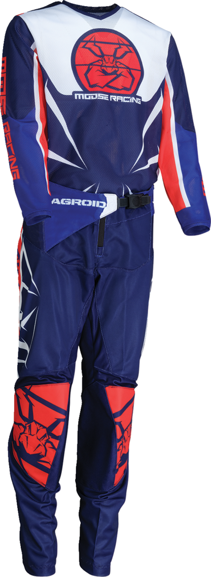 MOOSE OFFROAD Youth Agroid Mesh Jersey - Red, White & Blue, Medium - Part Number 2912-2525