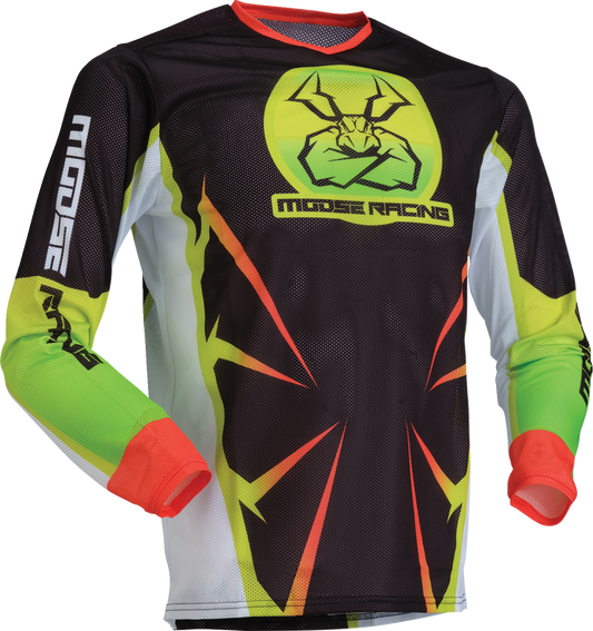 MOOSE OFFROAD Youth Agroid Mesh Jersey - Hi-Viz/Black, Large (Part Number 2912-2533)