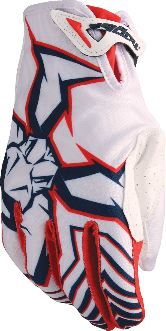 MOOSE OFFROAD Agroid™ Pro Gloves - Small, Red/White/Blue - Part 3330-8084