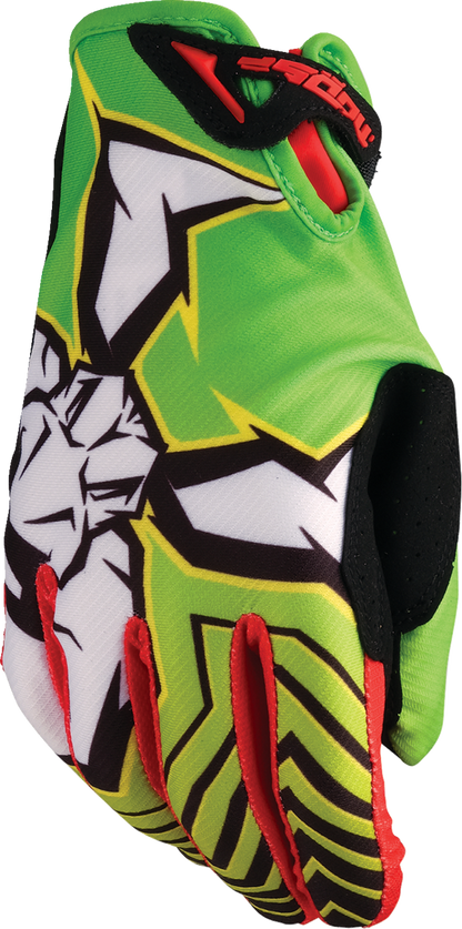 Moose Offroad Agroid™ Pro Gloves - Green/Red, Small - Part Number 3330-8109