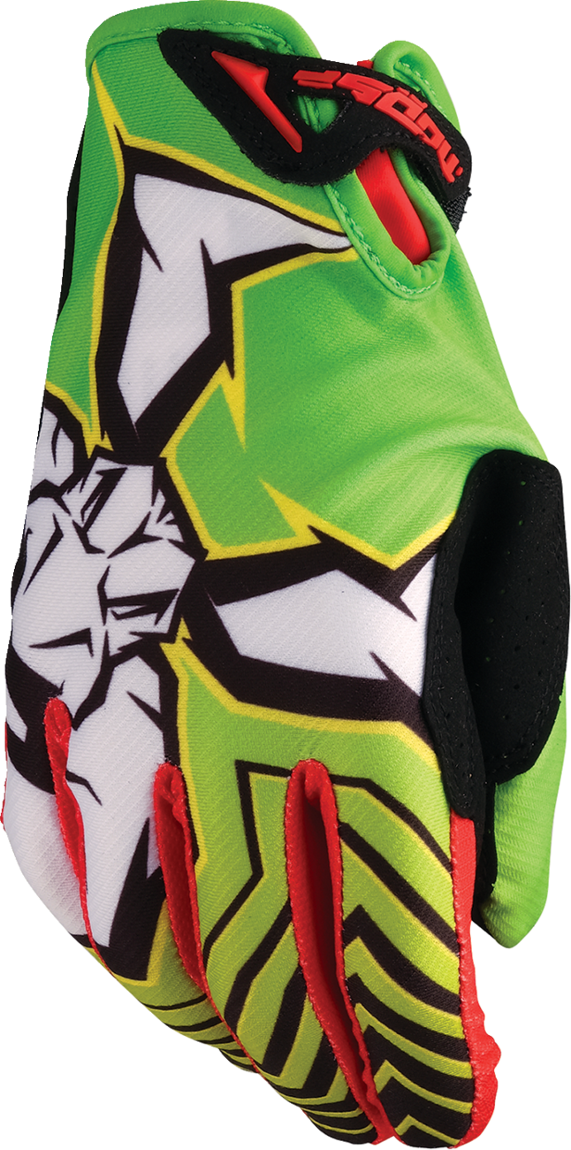 MOOSE OFFROAD Agroid™ Pro Gloves - Green/Red, Large - Part Number 3330-8111