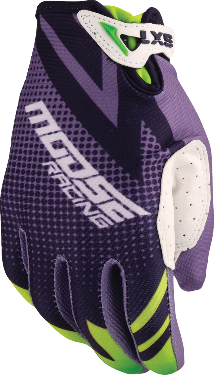 MOOSE OFFROAD Youth SX1™ Gloves - Purple/Green, Size XL - Part 3332-1896