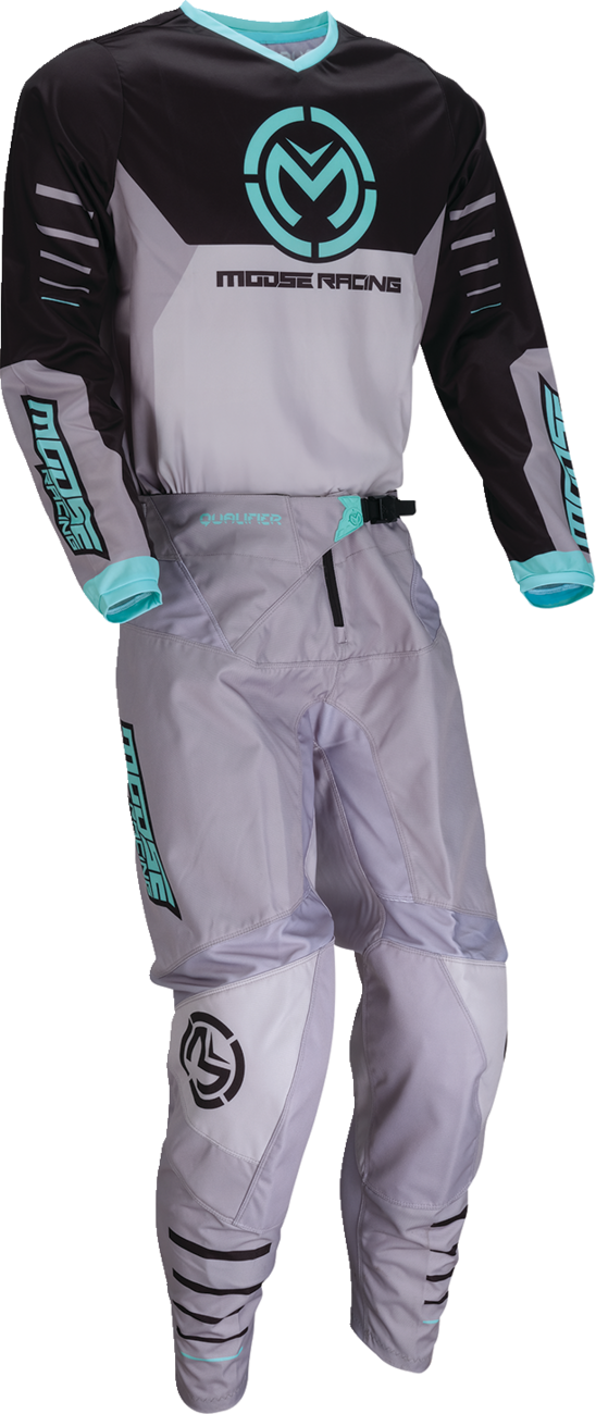 Moose Offroad Qualifier® Pants - Gray/Teal, US 48 - Part 2901-11832