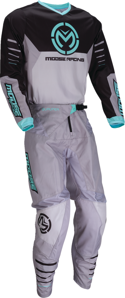 Moose Offroad Qualifier® Pants - Gray/Teal, US 48 - Part 2901-11832