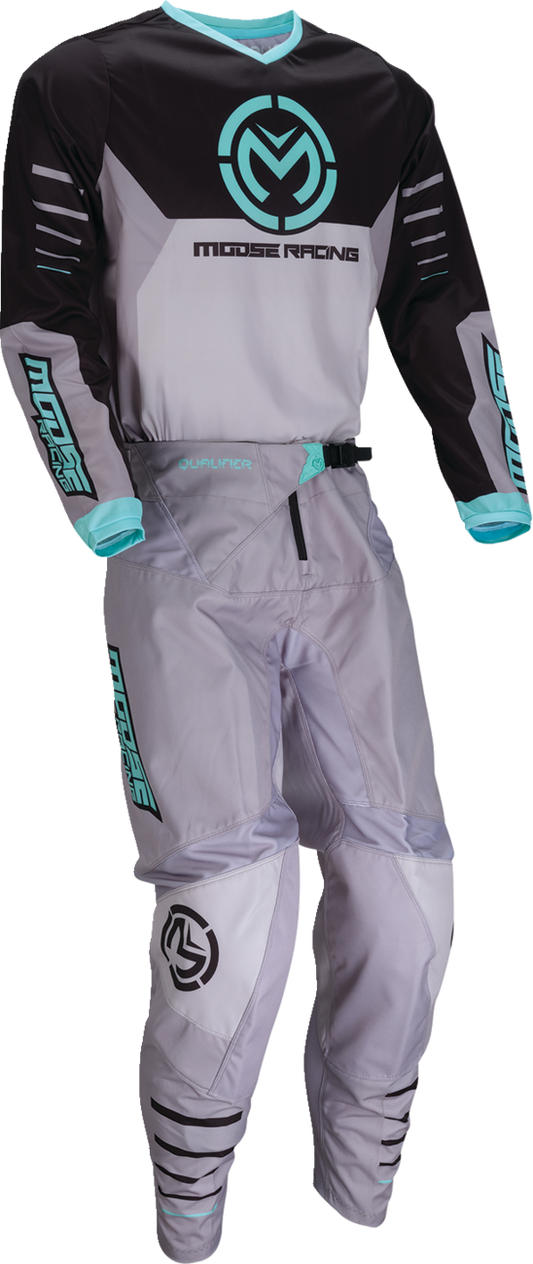 Moose Offroad Qualifier® Pants - Gray/Teal, US 54 - Part No. 2901-11835