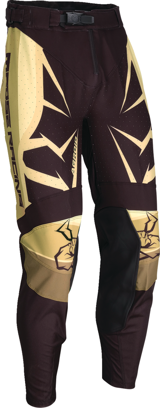 Moose Offroad Agroid Pants Brown/Black US 28 Slim Fit with Pre-Curved Leg and Ventilation