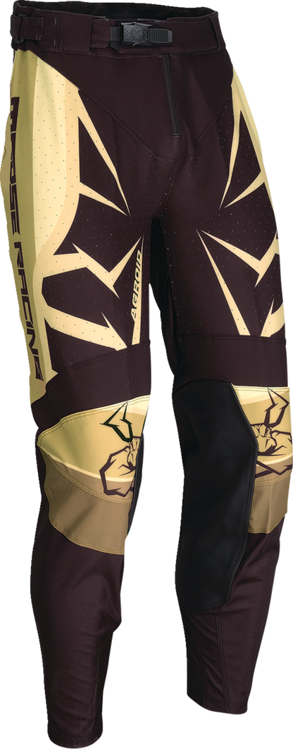Moose Offroad Agroid Pants Brown/Black US 28 Slim Fit with Pre-Curved Leg and Ventilation
