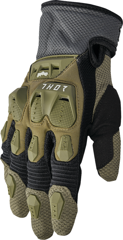 THOR Terrain Gloves Small by THOR - Army/Charcoal, Part No. 3330-8250