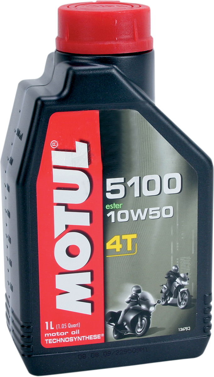 MOTUL 5100 4T Synthetic Blend Oil - 10W-50 - 1L, Part Number 104074