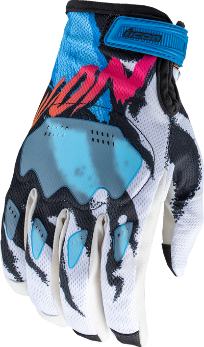 ICON Hooligan™ Rad Dawn Gloves - White, Medium (Part #3301-4852)
