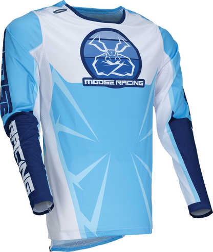 Moose Offroad Agroid Jersey 3XL Blue/White with Mesh Ventilation and Quick-Dry Fabric