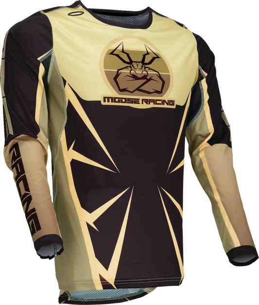Moose Offroad Agroid Jersey Brown/Black XS with Ventilated Mesh Panels and Quick-Drying Fabric