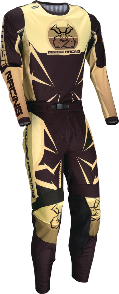 Moose Offroad Agroid Jersey Brown/Black XS with Ventilated Mesh Panels and Quick-Drying Fabric