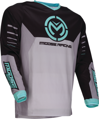 Moose Offroad Qualifier® Jersey 2XL Gray/Teal - Durable Polyester Performance Fit