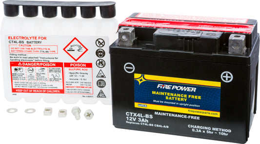 FIRE POWER CTX4L-BS Maintenance Free Sealed 12V Motorcycle and ATV Battery