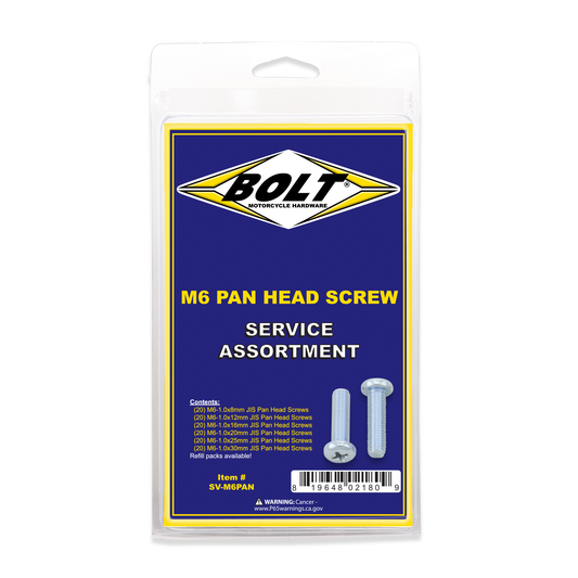 BOLT SV-M6PAN M6 Pan Head Phillips Assortment Kit, 120 Pieces