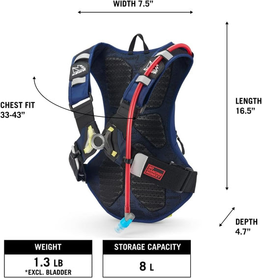 USWE Outlander 8L Hydration Pack Back Pack Factory Orange