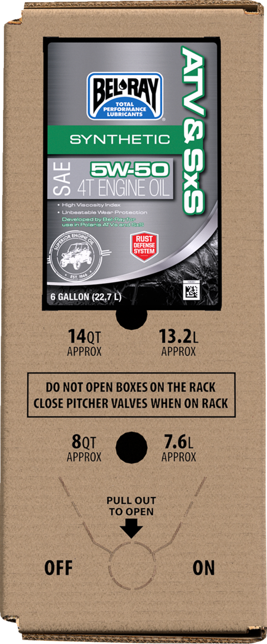 BEL-RAY ATV & SxS Synthetic Oil - 6 US Gallons - Part Number 302664150033