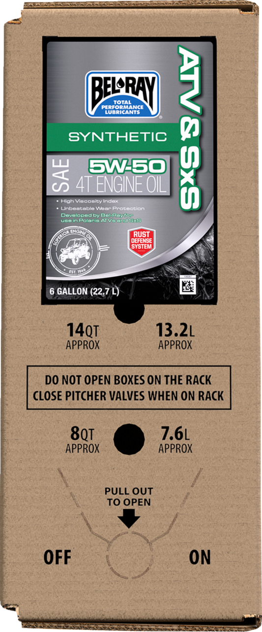 BEL-RAY ATV & SxS Synthetic Oil - 6 US Gallons - Part Number 302664150033
