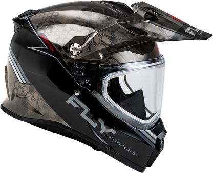 Fly Racing Trekker CW Conceal Helmet - Dual Shield, Black/Grey/White, XS