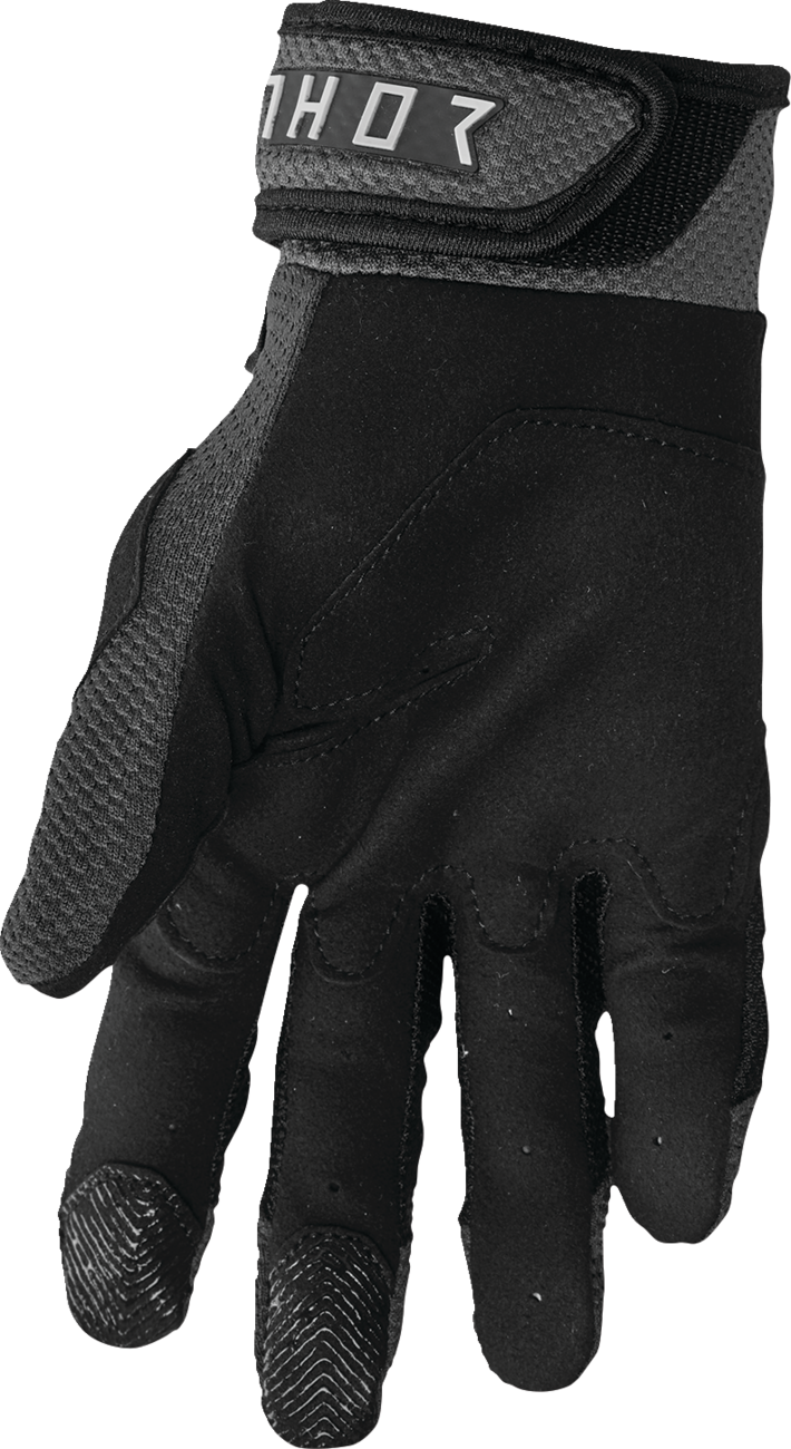 THOR Terrain Gloves Black/Charcoal 3XL – Durable, Breathable Motorcycle Gloves with Touch Screen Compatibility