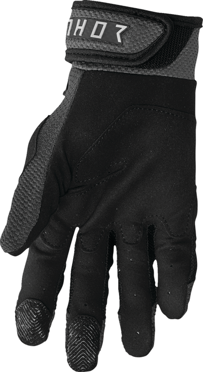 THOR Terrain Gloves Black/Charcoal 3XL – Durable, Breathable Motorcycle Gloves with Touch Screen Compatibility