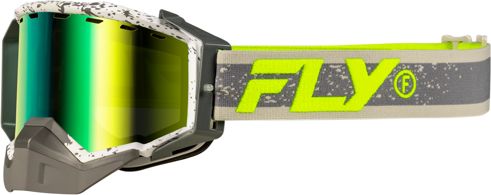 Fly Racing Zone Snow Goggle Gry/Hi Vis with Green Mirror and Yellow Lens - Part 37-50281