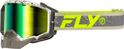 Fly Racing Zone Snow Goggle Gry/Hi Vis with Green Mirror and Yellow Lens - Part 37-50281