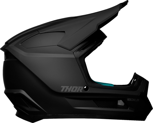 THOR Youth Fleet Helmet Blackout Medium - Durable PC/ABS Shell with Impact Mitigation Technology