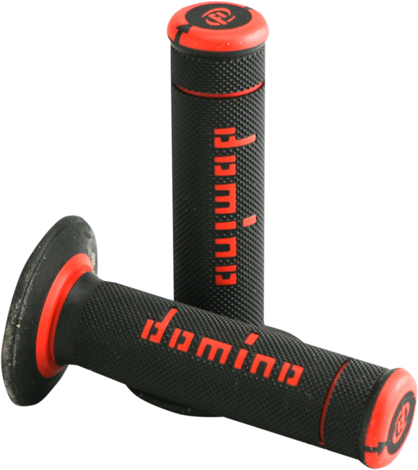 DOMINO Xtreme Grips Black/Red A19041C4240A7-0 – Dual-Compound Motorcycle Handlebar Grips for Enhanced Grip and Comfort