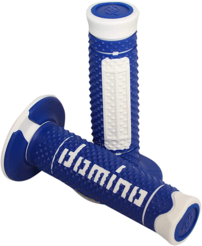 DOMINO Diamonte Dual Compound Grips for 7/8 inch Handlebar - Blue/White A26041C4648A7-0