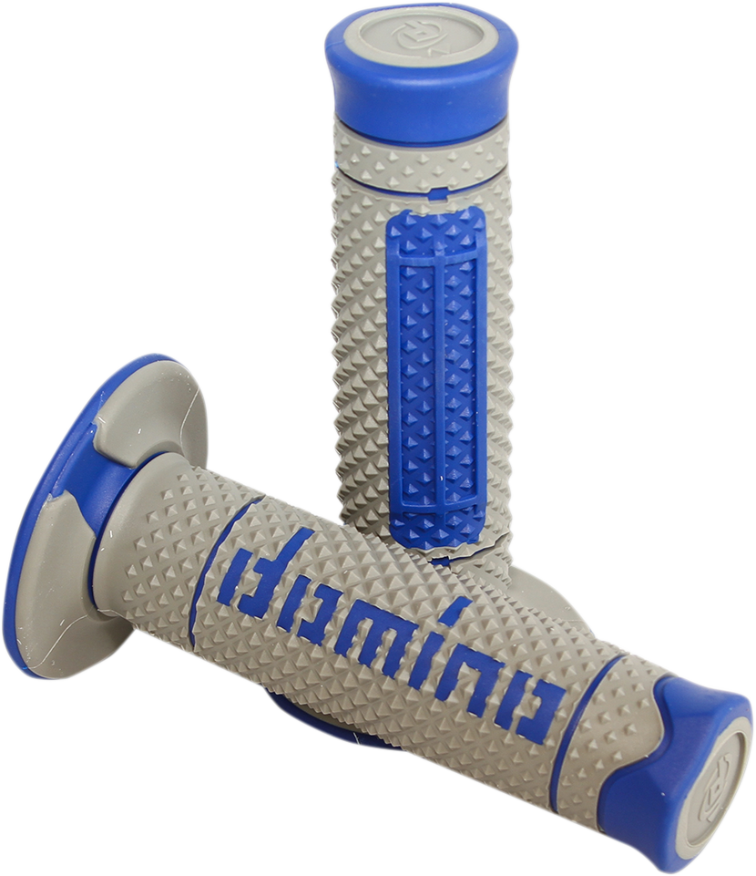 DOMINO Diamonte Grips - Dual Compound Gray/Blue A26041C4852A7-0 for Motorcycle & Enduro