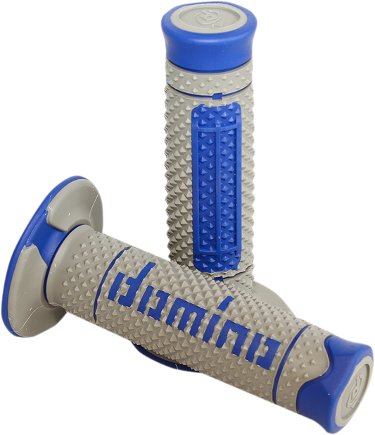 DOMINO Diamonte Grips - Dual Compound Gray/Blue A26041C4852A7-0 for Motorcycle & Enduro