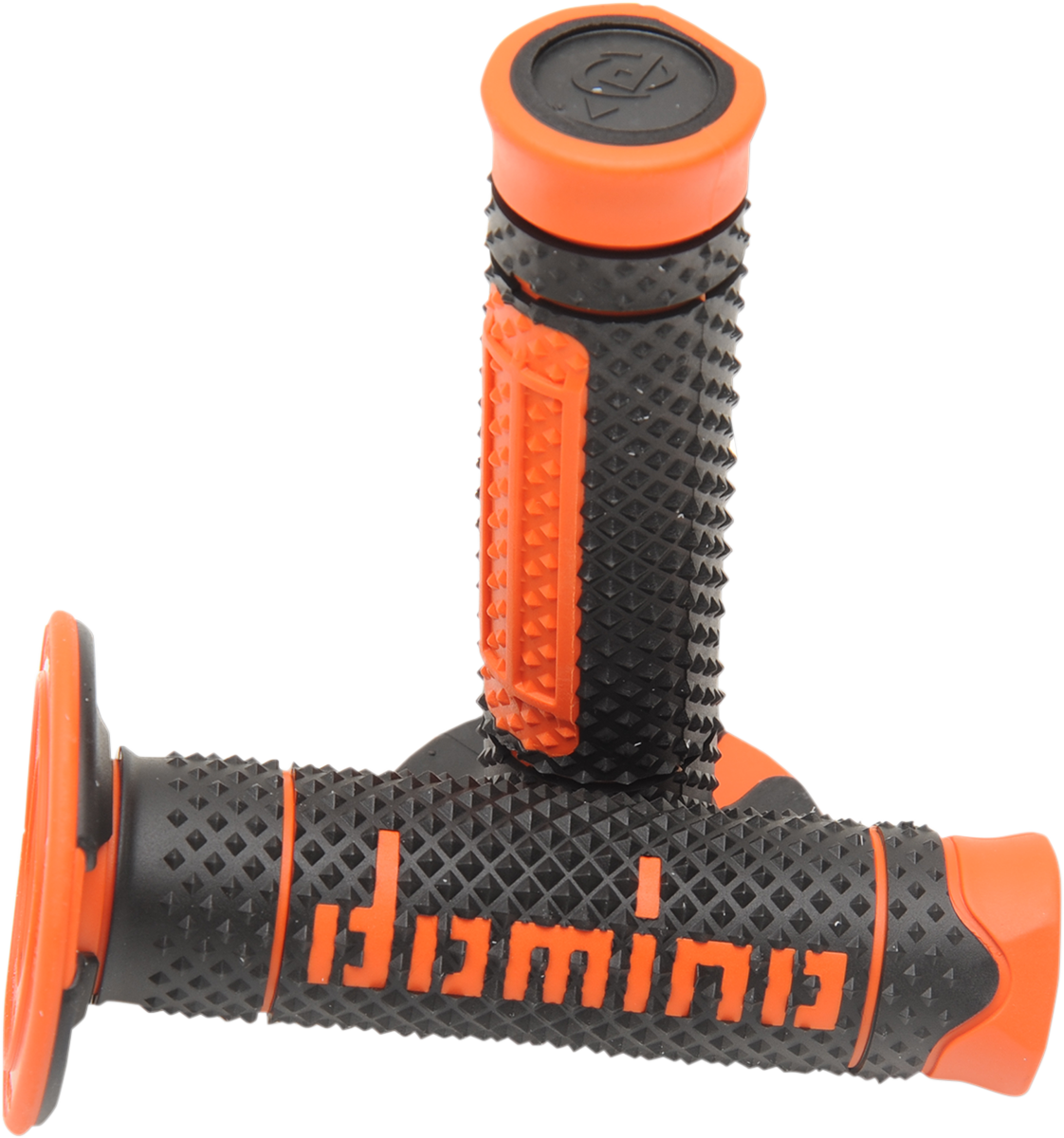 DOMINO Diamonte Dual Compound Motorcycle Grips - Black and Orange A26041C4540A7-0