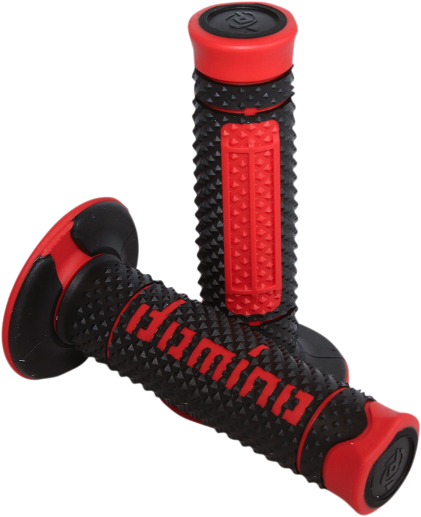 DOMINO Diamonte Grips - Dual Compound Black/Red for 7/8 Inch Handlebars - Part A26041C4240A7-0