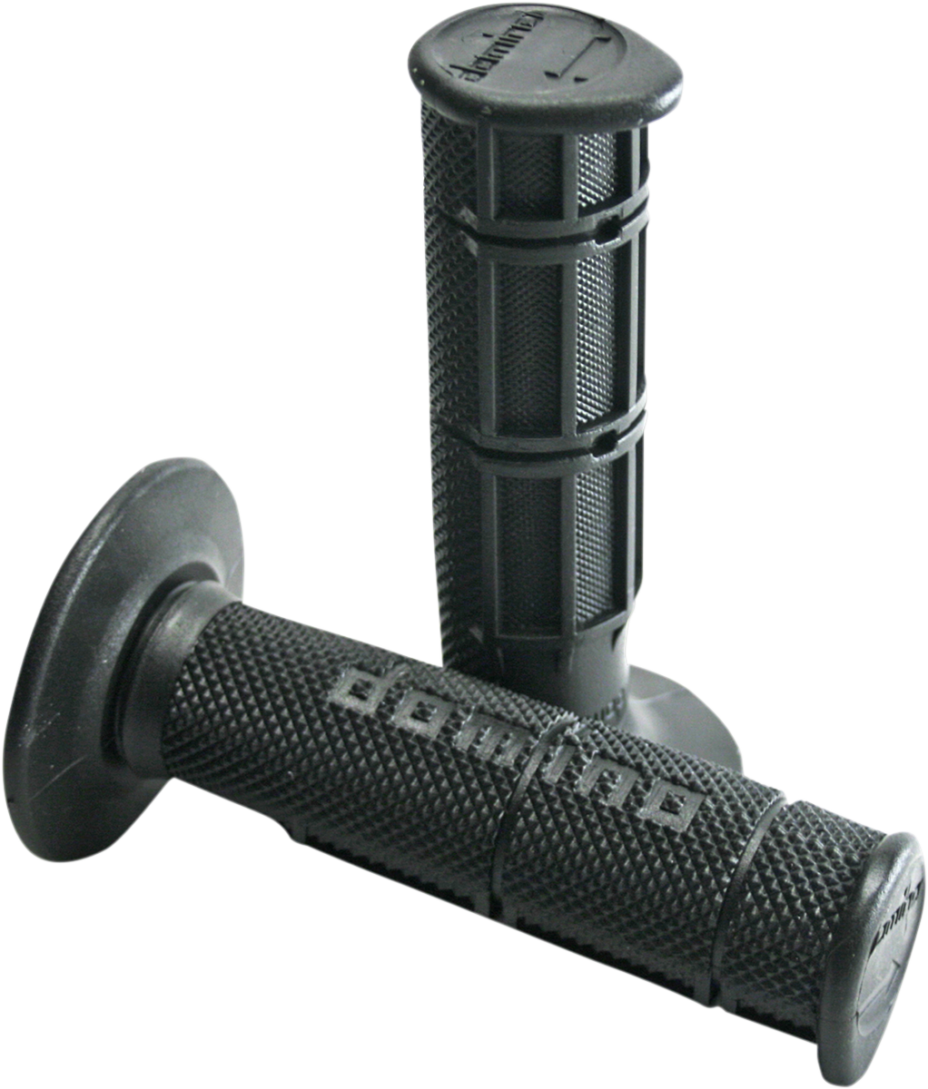 DOMINO Victor Waffle Grips for 7/8 inch Handlebar with Twist Throttle - Black, Part 1150.82.40.06