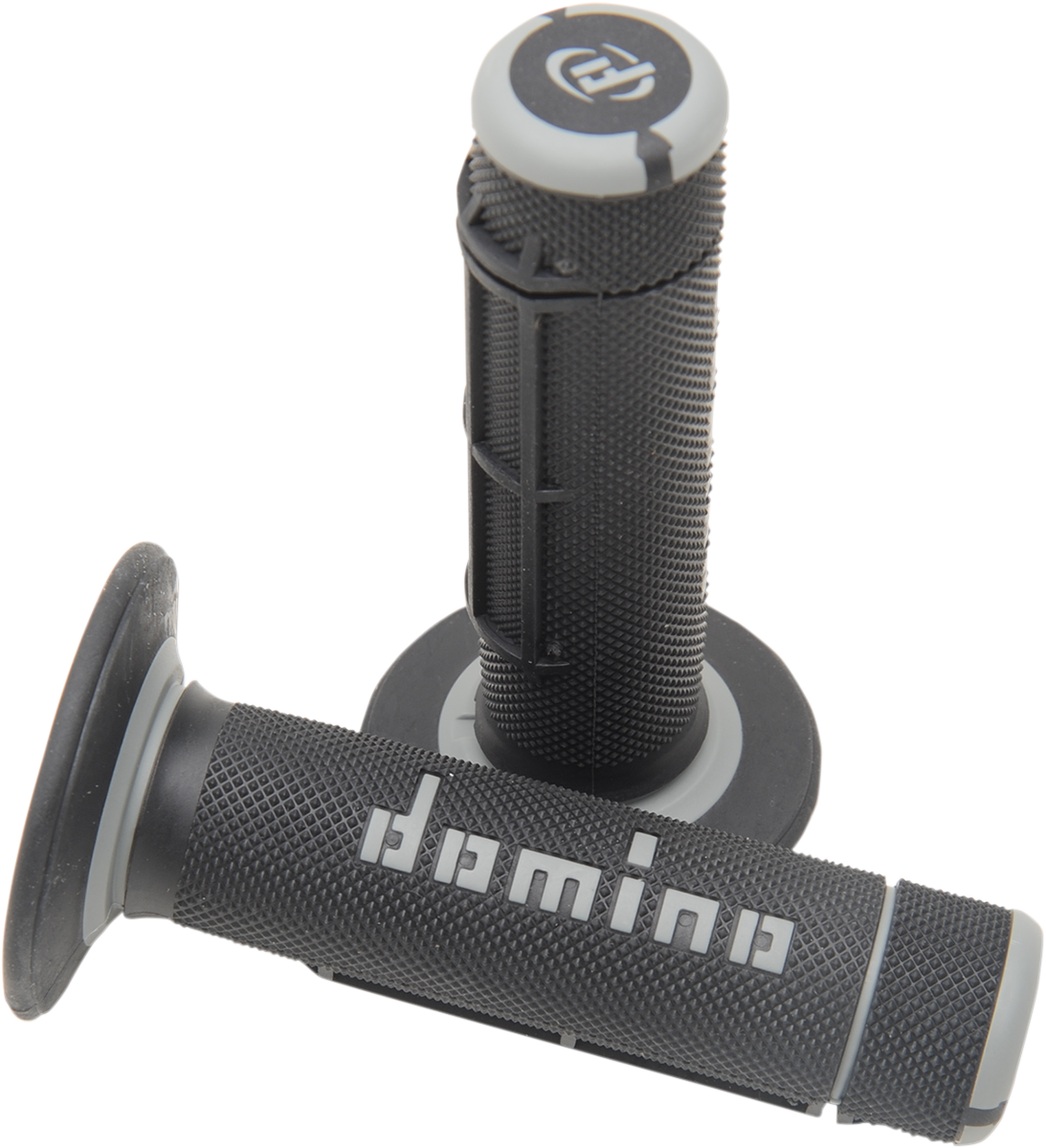 DOMINO Dually Grips - Half Waffle Black/Gray A02041C7170A7-1 for Dirt Bikes with 7/8 Inch Handlebars