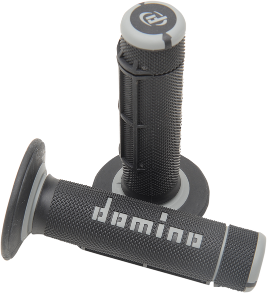 DOMINO Dually Grips - Half Waffle Black/Gray A02041C7170A7-1 for Dirt Bikes with 7/8 Inch Handlebars