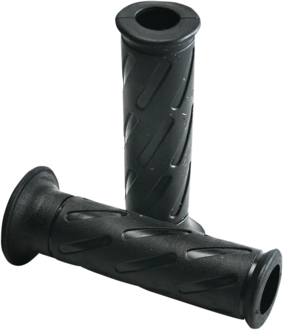 DOMINO Strada Grips - 124 mm Black with Recessed Slot Pattern for Sport Bikes Part 1152.82.40.06