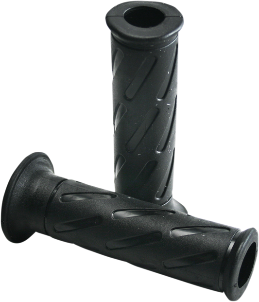 DOMINO Strada Grips - 124 mm Black with Recessed Slot Pattern for Sport Bikes Part 1152.82.40.06